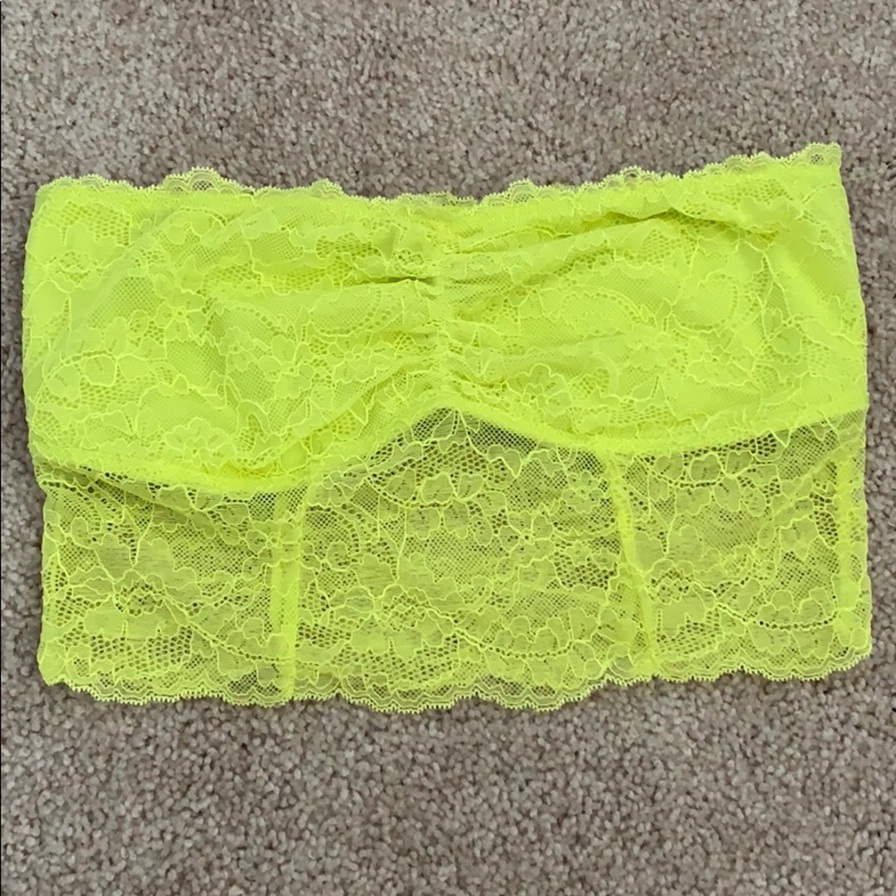 Neon bandeau strapless bralette